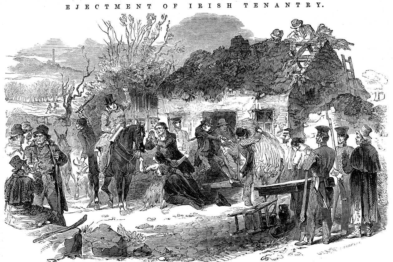 Família de camponeses irlandeses despejados, 1848 de Unbekannt