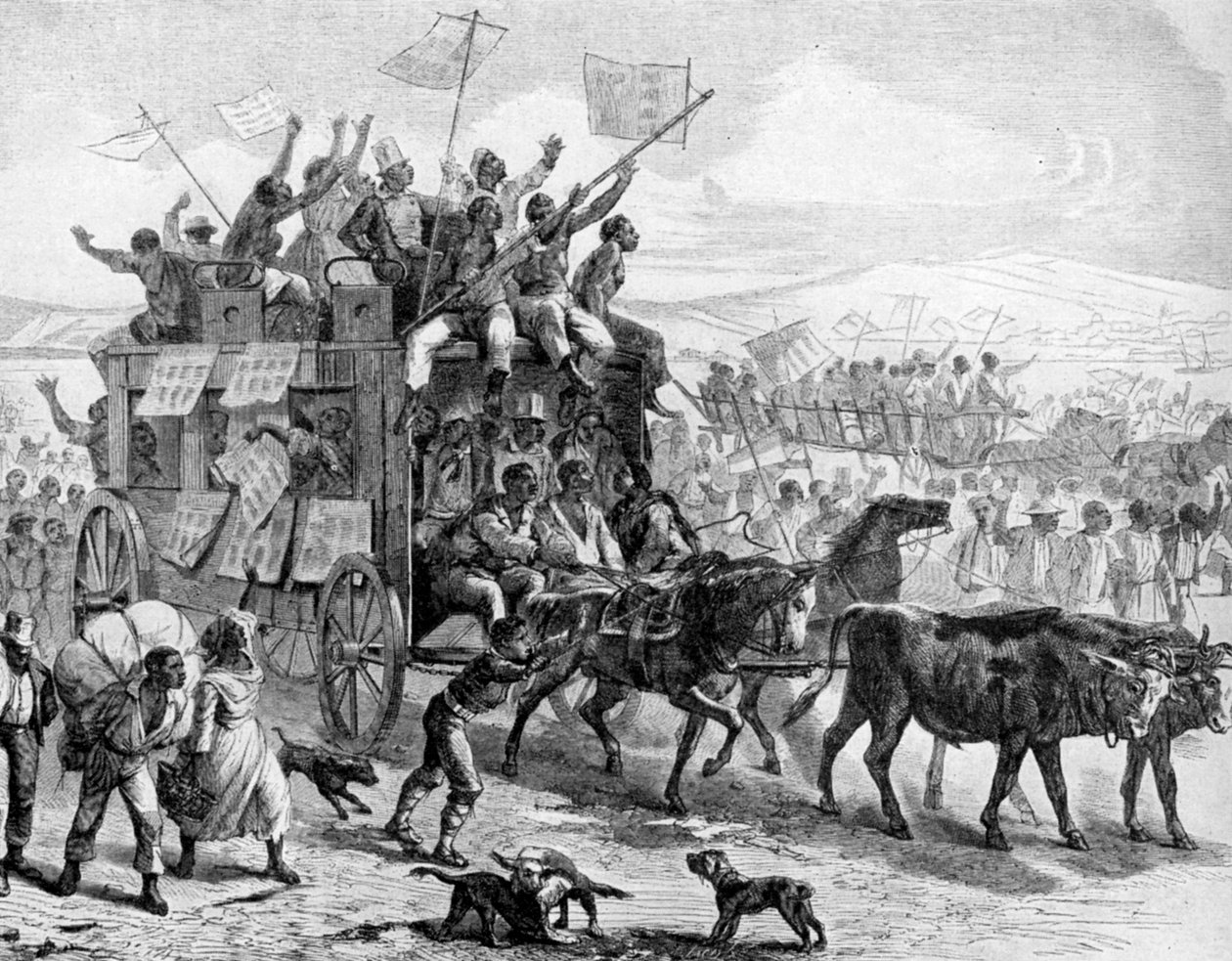 Ex-escravos desfilando com manifestos de libertação, Guerra Civil Americana, 1861-1865 1951 de Unbekannt