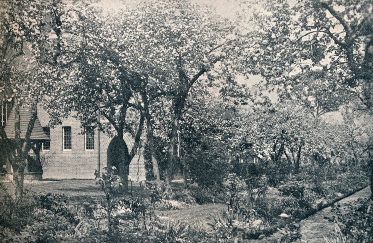 Exemplo de jardim de pomar, originalmente apresentado por William Morris, c1900 de Unbekannt