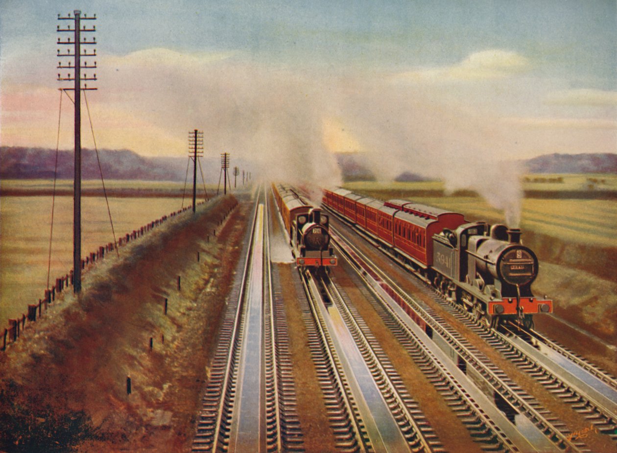 Trens de excursão para Blackpool Tomando Água de Kirkham Track-Troughs, 1926 de Unbekannt