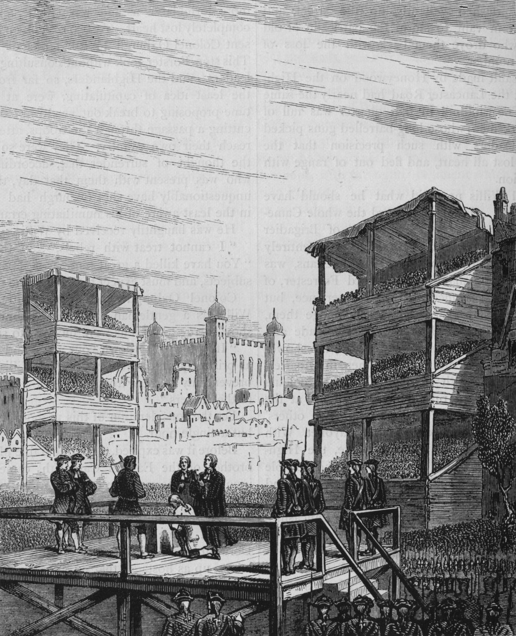 Execução de Lord Derwentwater em Tower Hill De uma gravura antiga, 24 de fevereiro de 1716, c1880 de Unbekannt