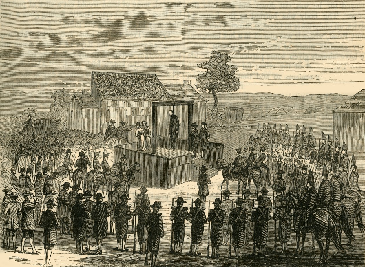 Execução de Lord Ferrers em Tyburn, 1760, c1876. de Unbekannt