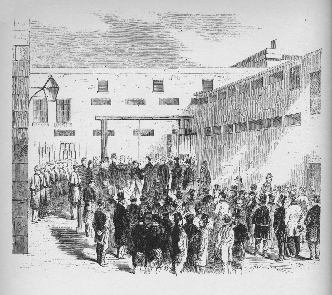 Execução do comerciante de escravos Nathaniel Gordon na prisão de Túmulos em Nova York, 1862, 1938 de Unbekannt