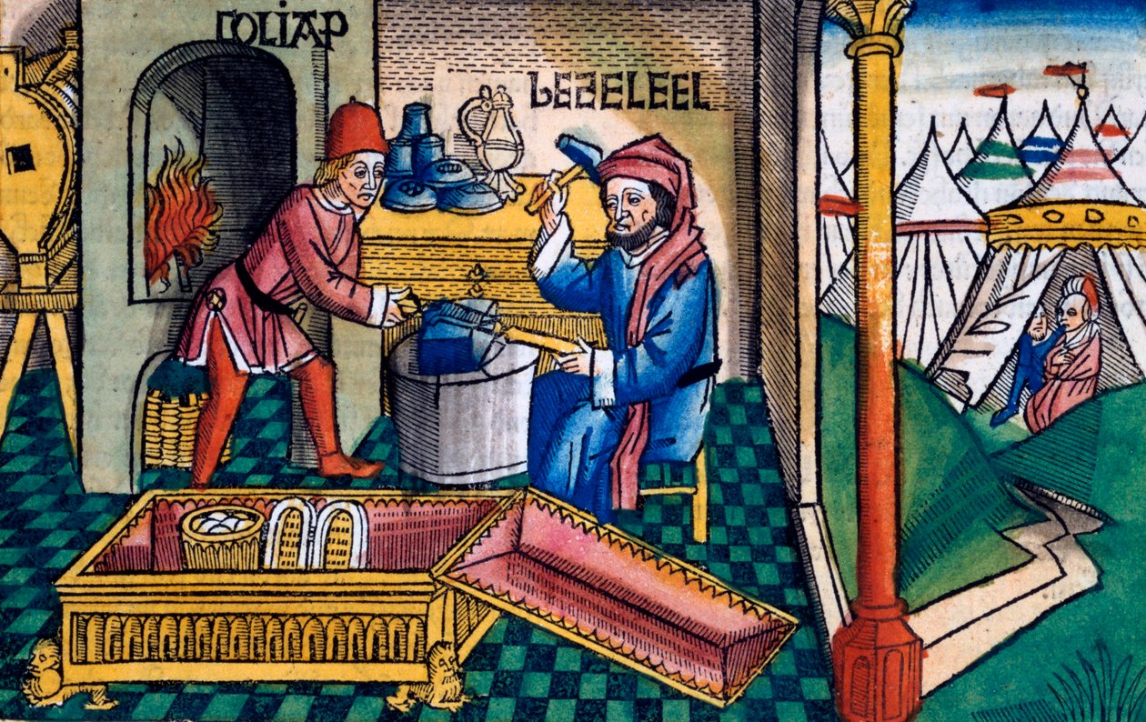 Êxodo 31:2-8: Bezalel e Aoliabe fazendo a Arca da Aliança de Unbekannt