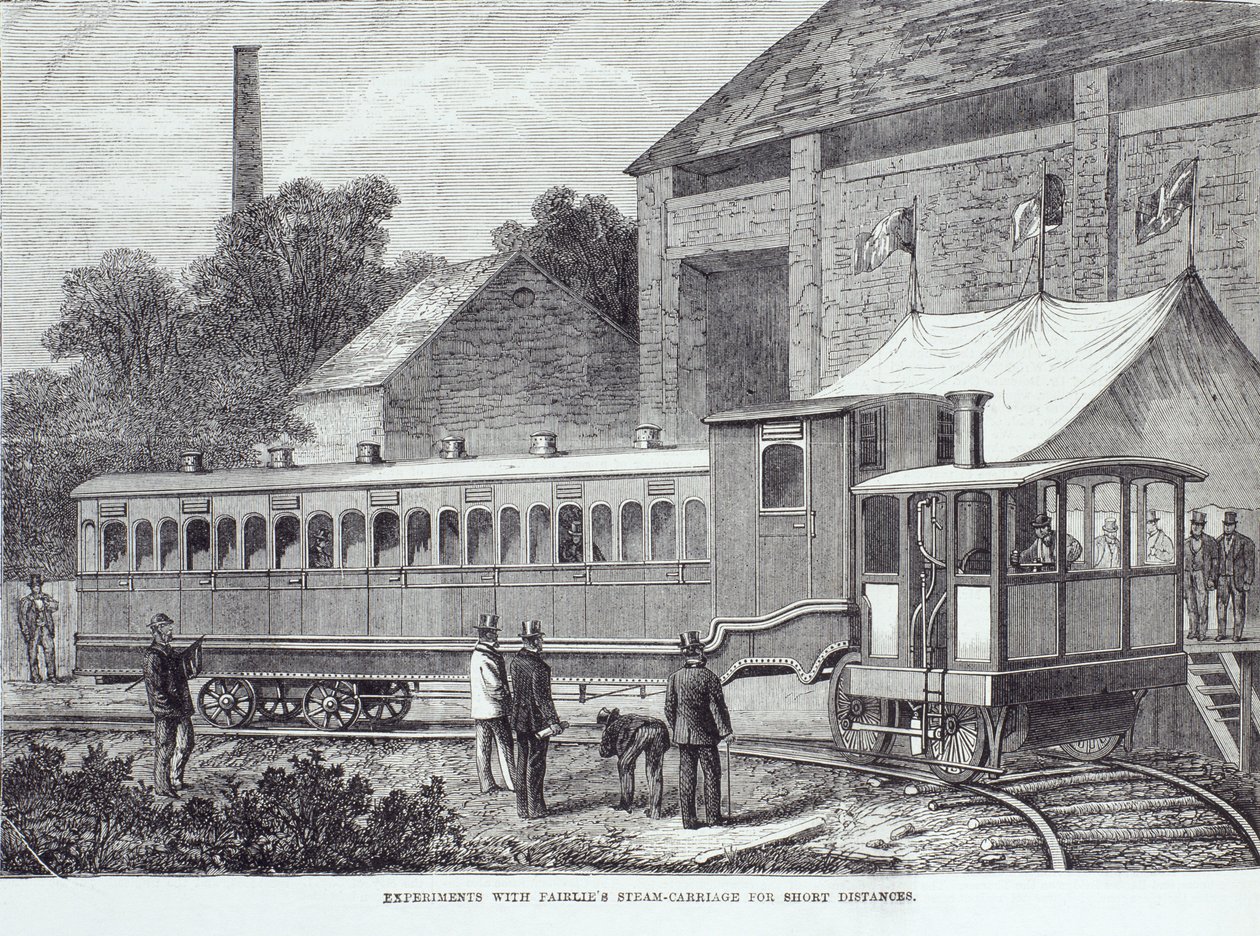 Experimentos com carruagens a vapor Fairlies por curtas distâncias, agosto de 1869 de Unbekannt