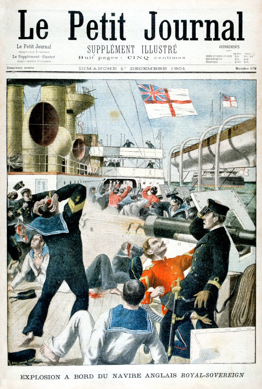 Explosão a bordo do navio de guerra britânico HMS Royal Sovereign, 1901 de Unbekannt