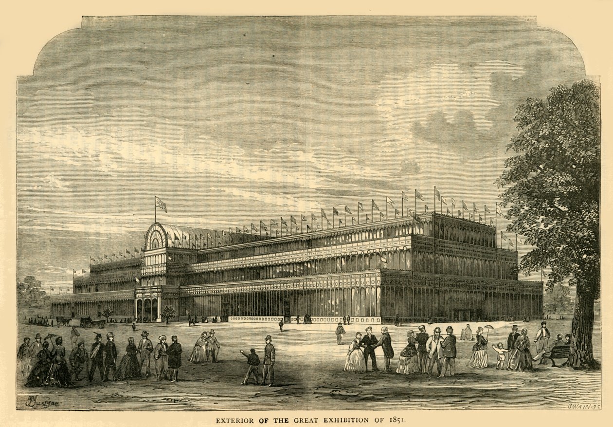 Exterior da grande exposição de 1851, c1876. de Unbekannt