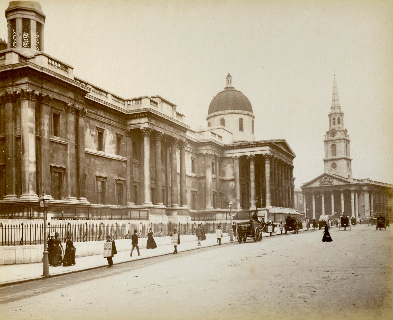 Exterior da Galeria Nacional, Londres, 1887 de Unbekannt