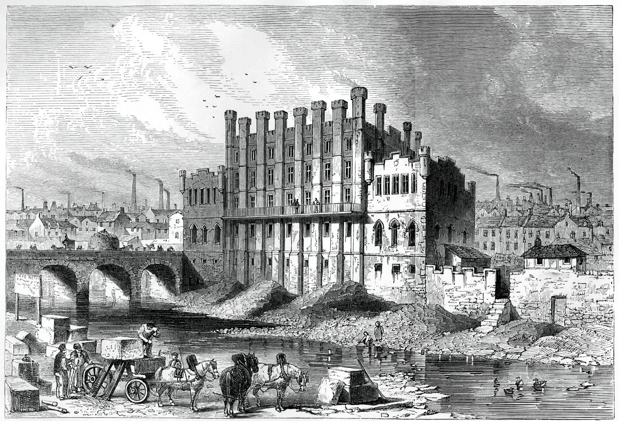 Vista exterior do moinho do castelo em Sheffield, 1886 de Unbekannt