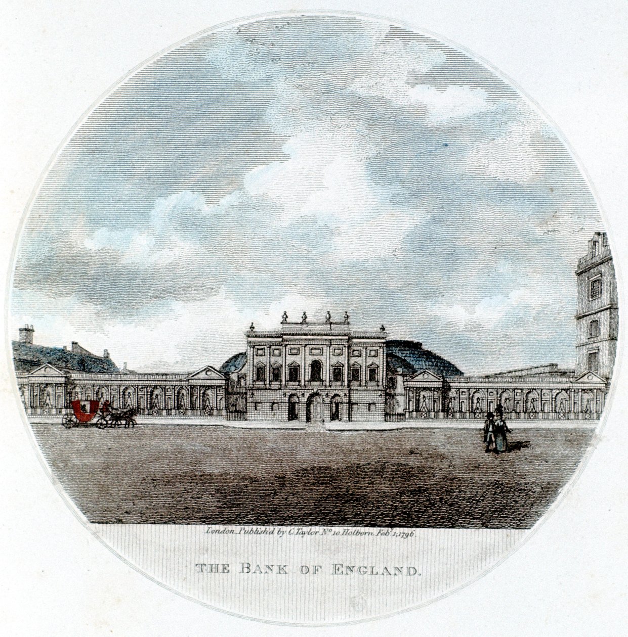 Fachada do Banco da Inglaterra, Threadneedle Street, Londres, 1796 de Unbekannt