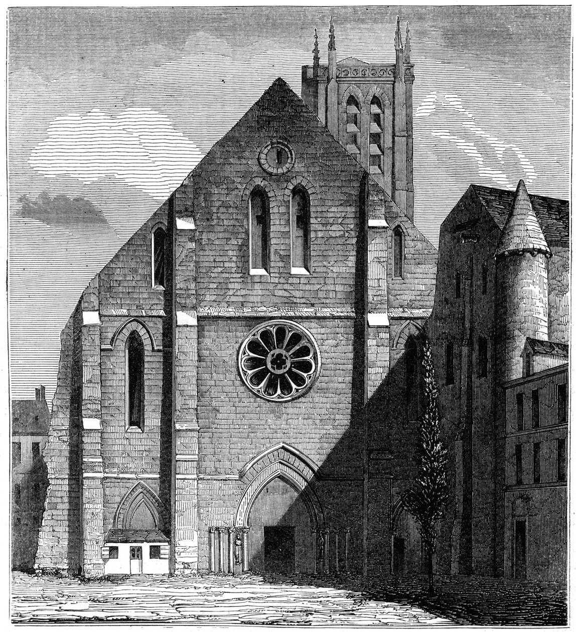 Fachada da antiga igreja da Abadia de Sainte-Geneviève, Paris, França, 1849 de Unbekannt