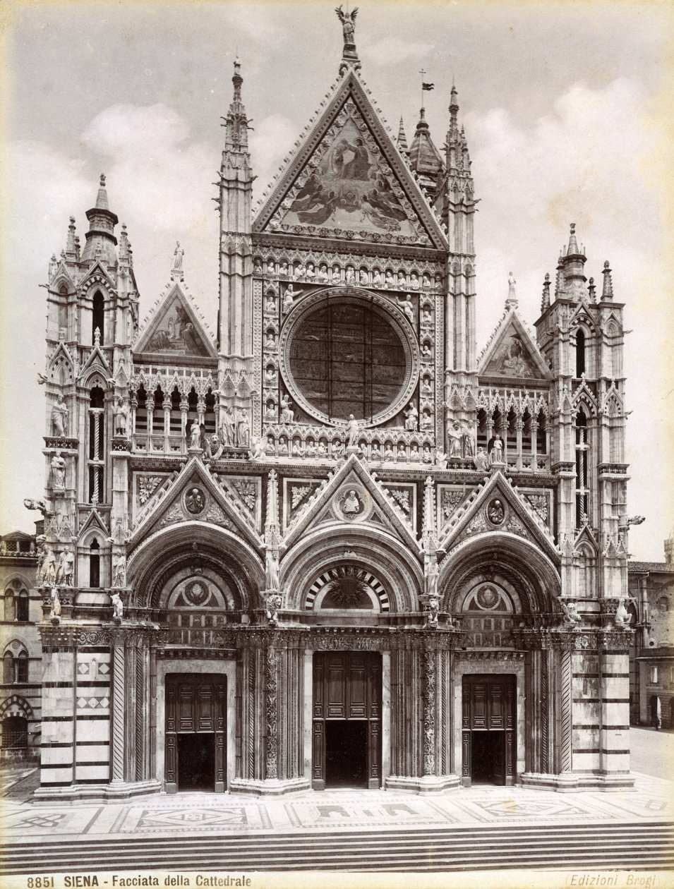 Fachada da Catedral de Siena, Itália, final do século XIX ou início do século XX de Unbekannt