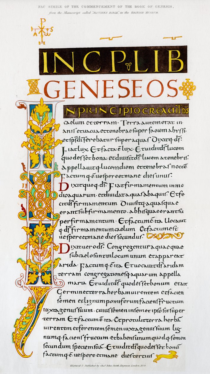 Fac-símile do início do livro de Gênesis, 1840 de Unbekannt