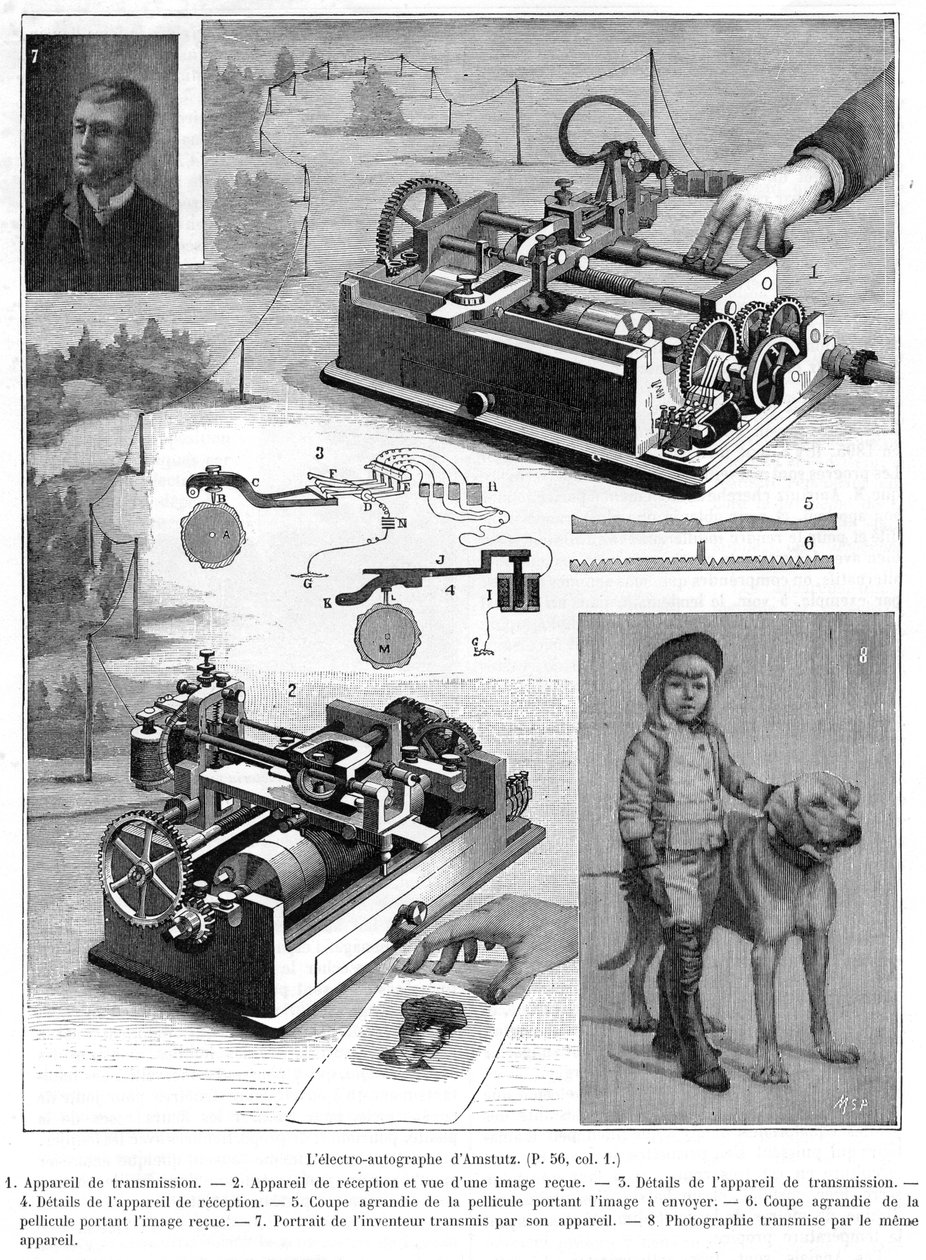 Sistema de telégrafo de fax ou cópia por Amstutz de Cleveland, Ohio, EUA, 1896 de Unbekannt