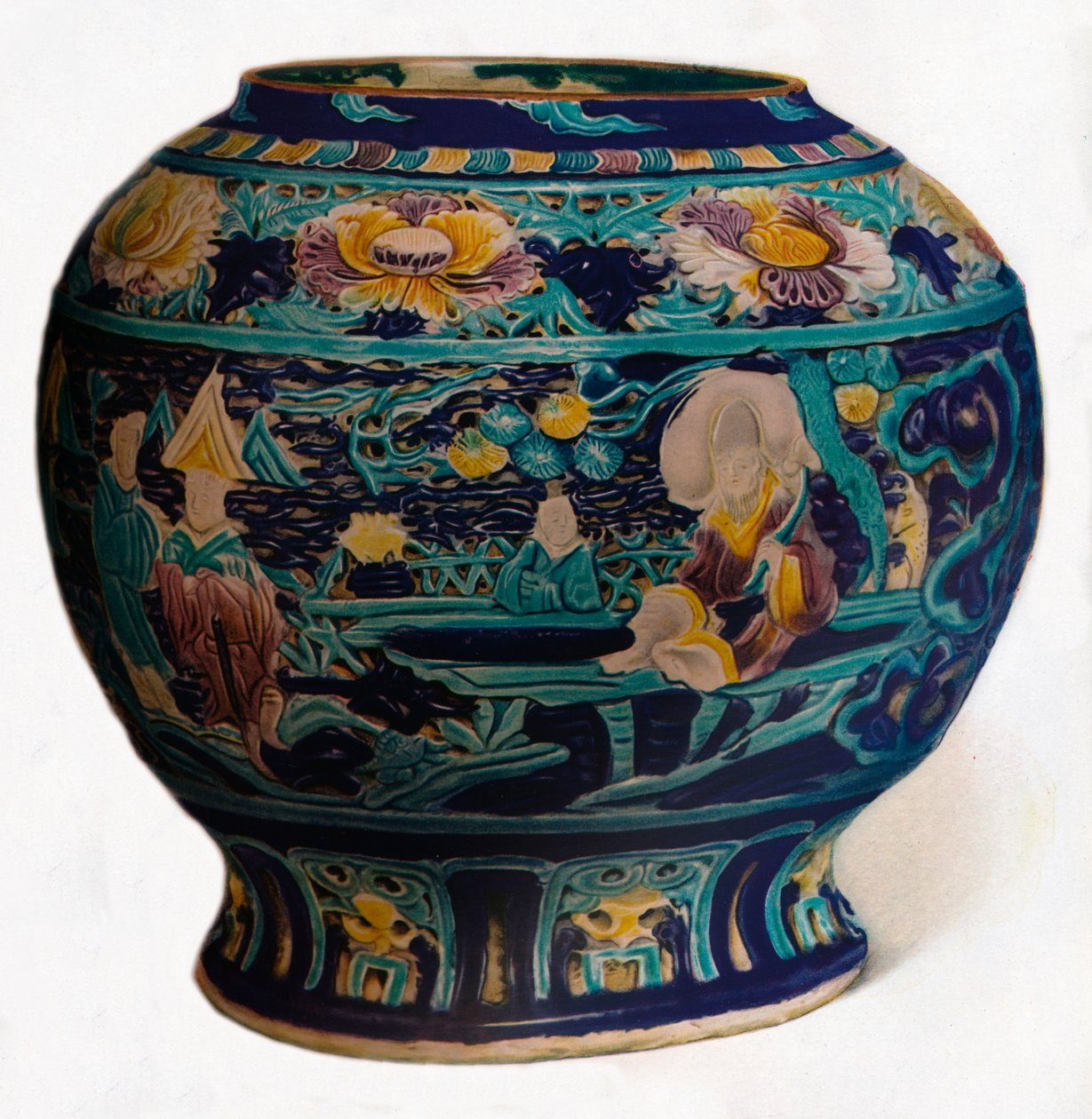Frasco de Fahua com design a céu aberto mostrando os Oito Imortais Daoístas, c1550 de Unbekannt