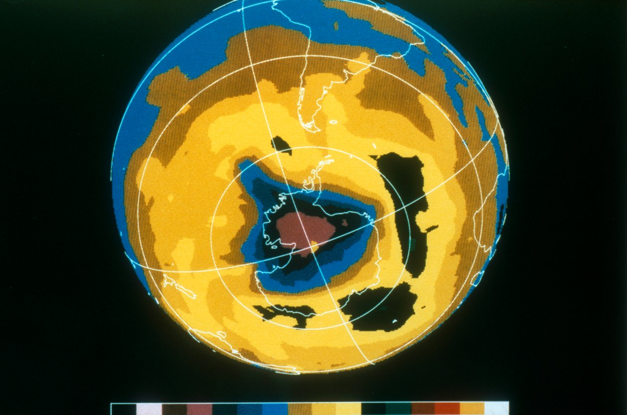 Imagem em cores falsas do buraco na camada de ozônio na Antártica, 30 de novembro de 1992 de Unbekannt