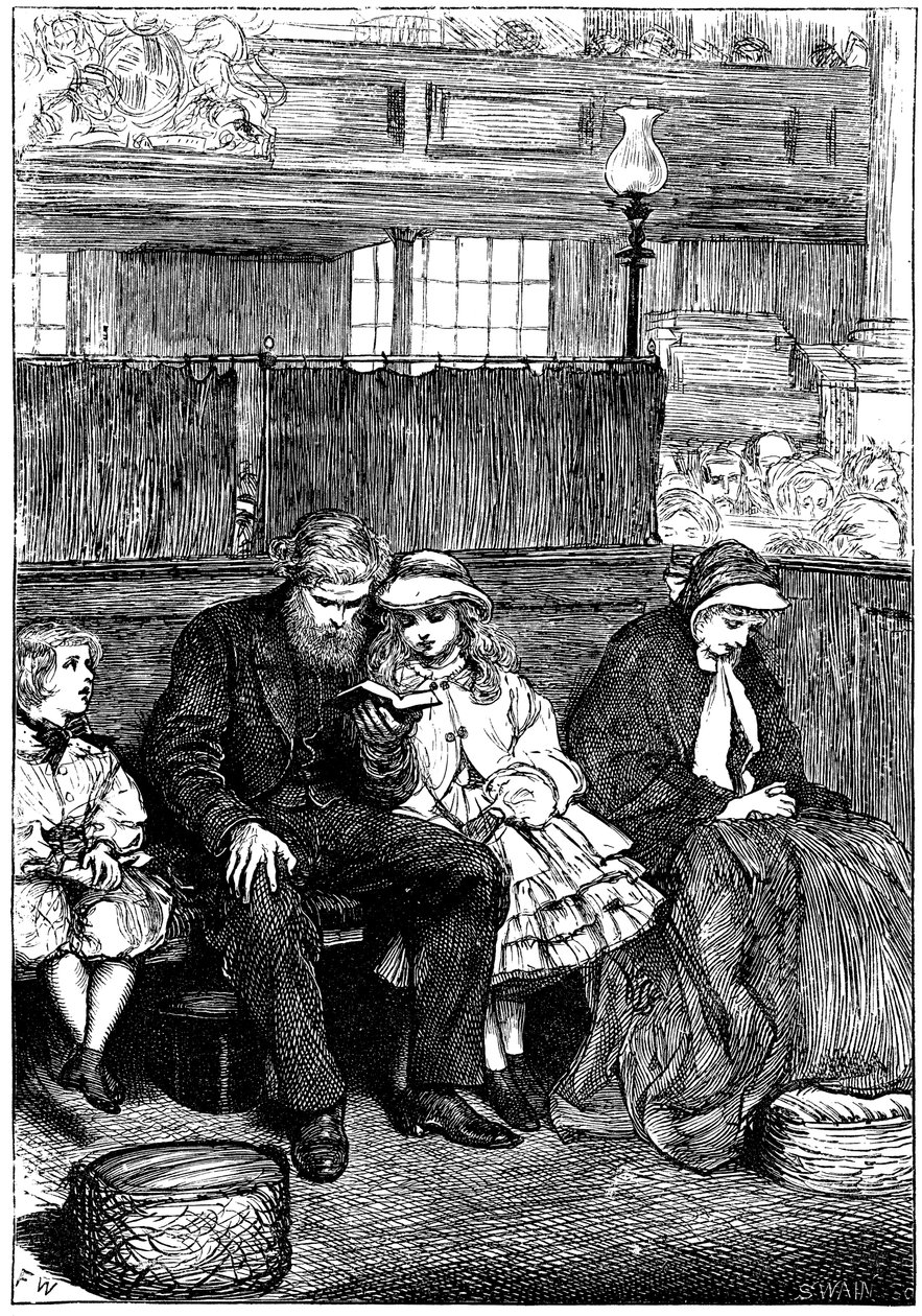 Família no culto de domingo em Box Pew, Londres, 1862 de Unbekannt