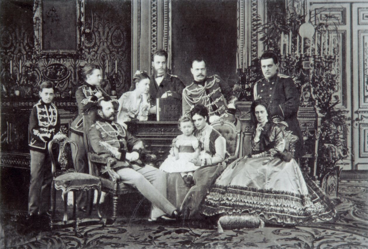 Retrato de família do czar Alexandre II da Rússia, década de 1860 de Unbekannt