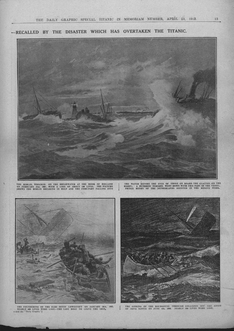 Famosos destroços de dias passados: alguns desastres históricos no mar, 20 de abril de 1912. de Unbekannt
