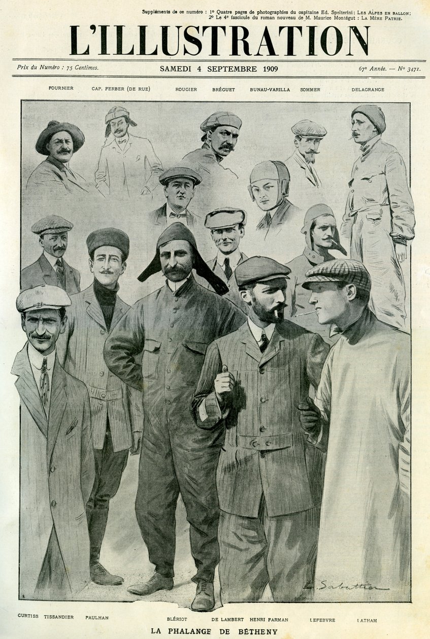 Aviadores famosos, capa da ilustração, 4 de setembro de 1909 de Unbekannt