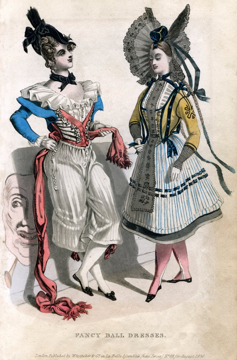 Vestidos de baile chiques, 1830 de Unbekannt