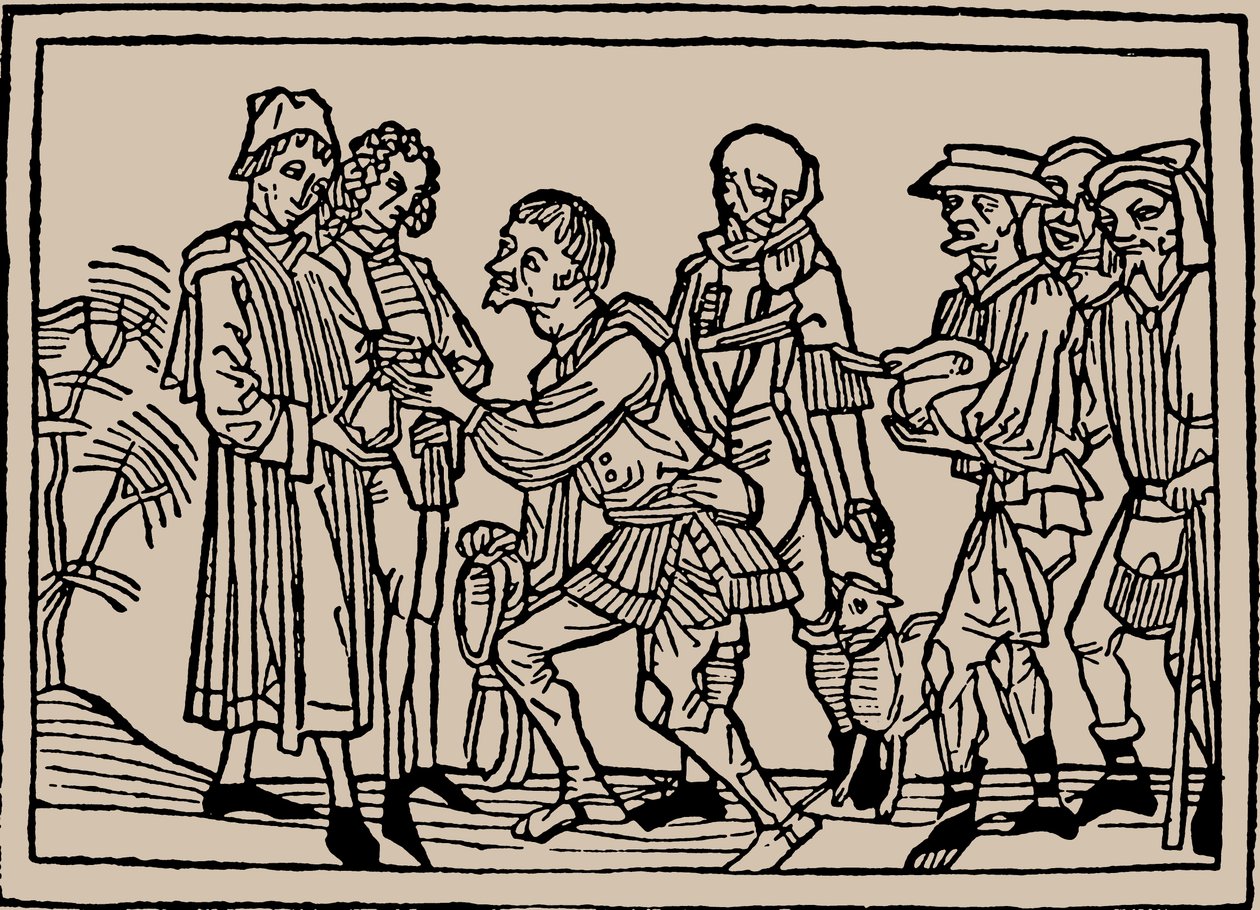 Agricultores na entrega de seus impostos aos proprietários, 1479. de Unbekannt