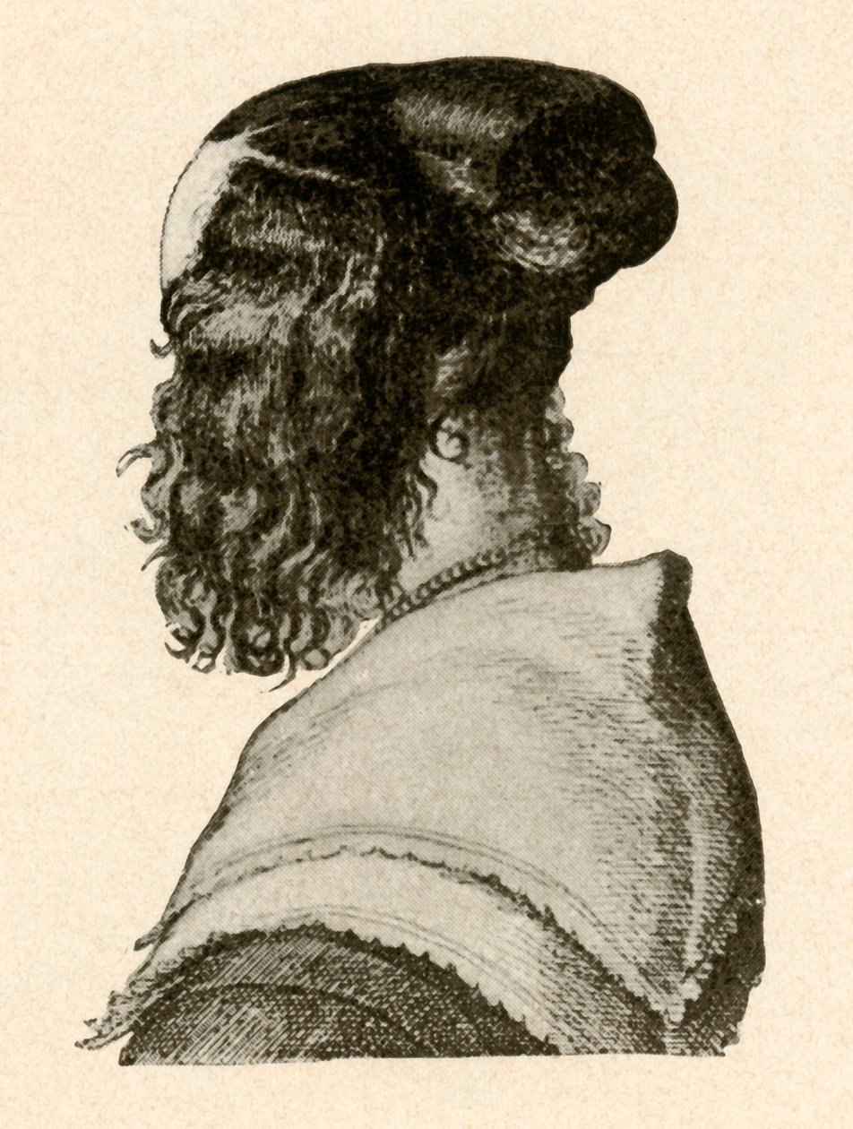 Estilo elegante de penteado, reinados de Carlos I e II, c1620-1680, 1937. de Unbekannt