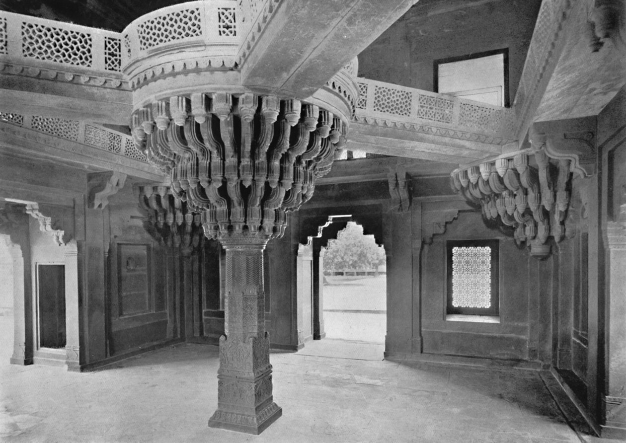 Fatehpur Sikri. Pilar no Dewan-i-Khas, c1910. de Unbekannt