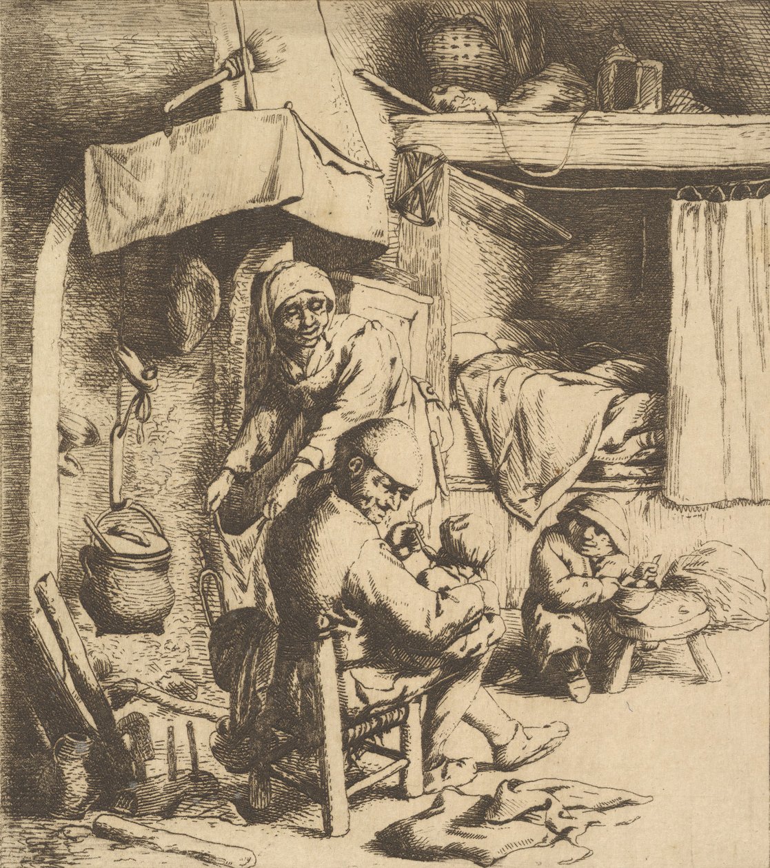 Father Feeding Child, 1610-85. de Unbekannt