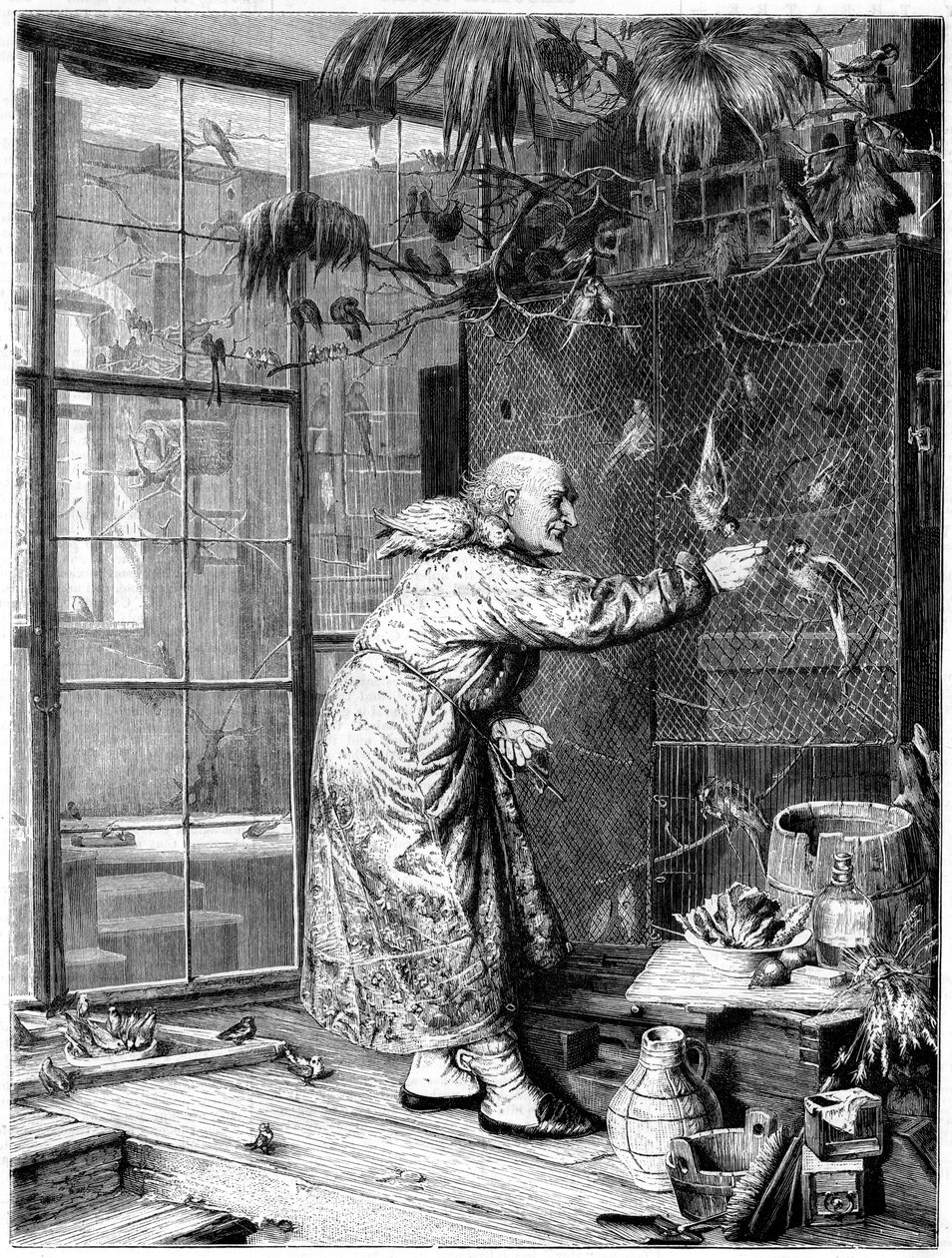 Alimentando os animais de estimação, 1880 de Unbekannt