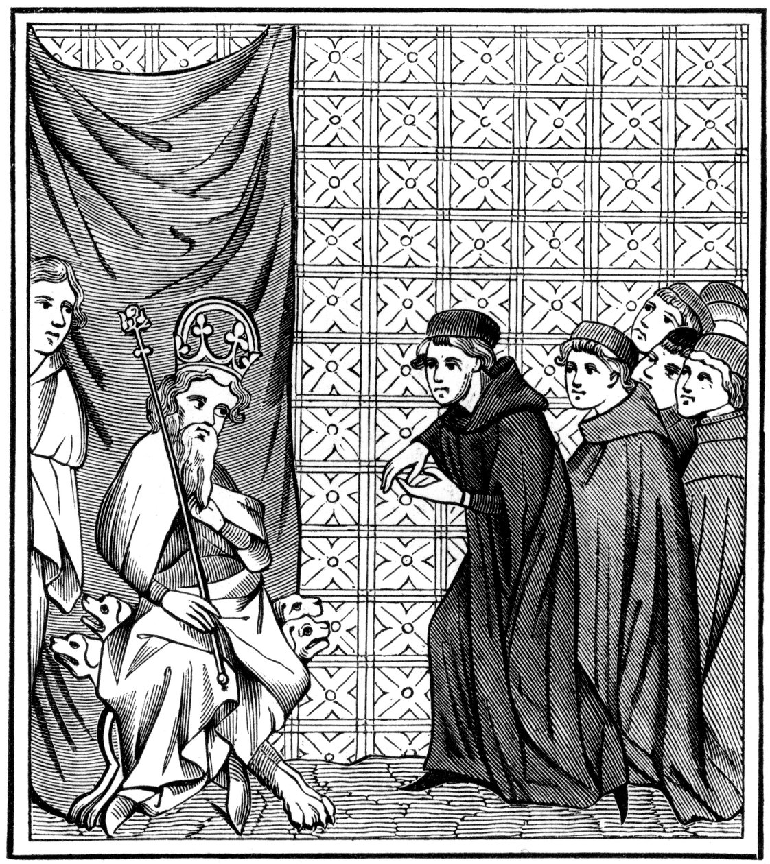 Bolsistas da Universidade de Paris discutindo o imperador Carlos IV 1316-1378 em 1377 1849 de Unbekannt