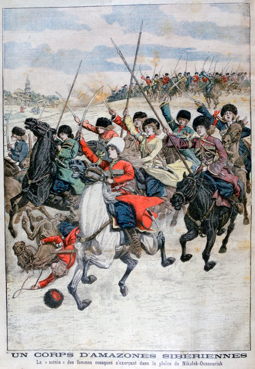 Corpo de cavalaria cossaco siberiano feminino, guerra russo-japonesa, 1904 de Unbekannt