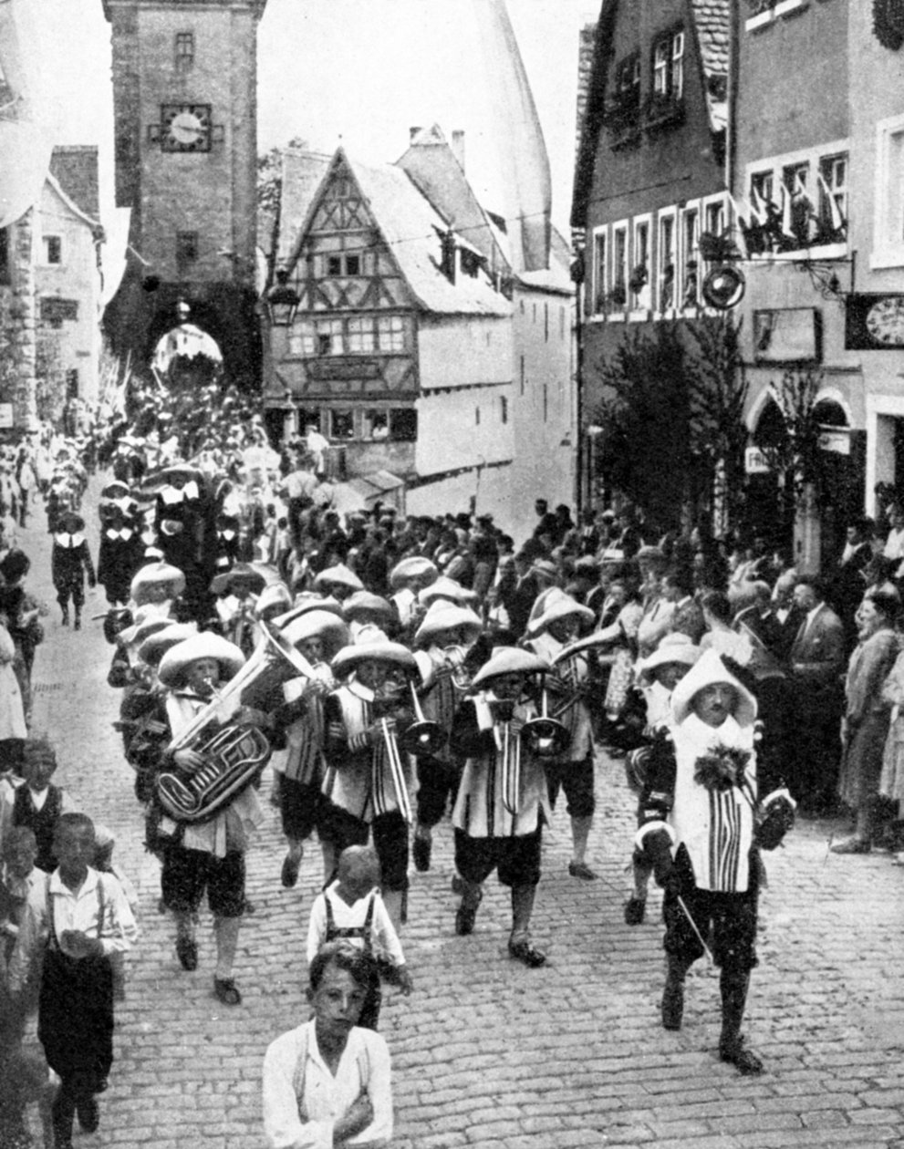 Festival na cidade medieval, Rothenburg ob der Tauber, Baviera, Alemanha, 1936 de Unbekannt