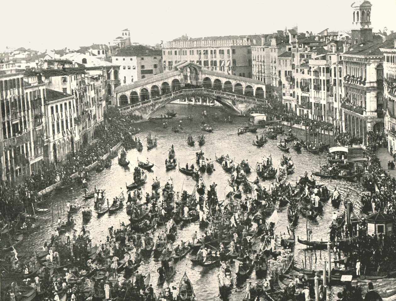 Dia da festa no Grande Canal, Veneza, Itália, 1895. de Unbekannt