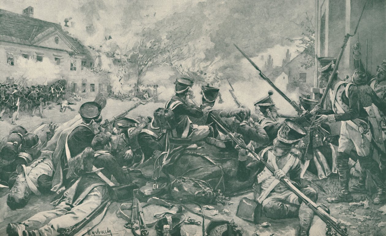 Lutando nas ruas de Essling, 1809, 1896. de Unbekannt