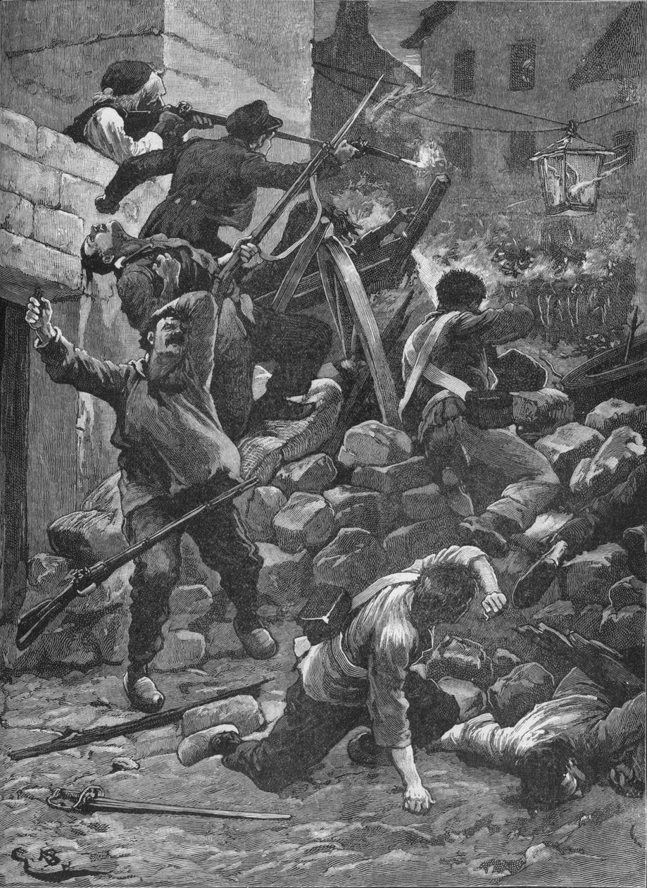Lutando nas barricadas de Paris, 1848 1906 de Unbekannt