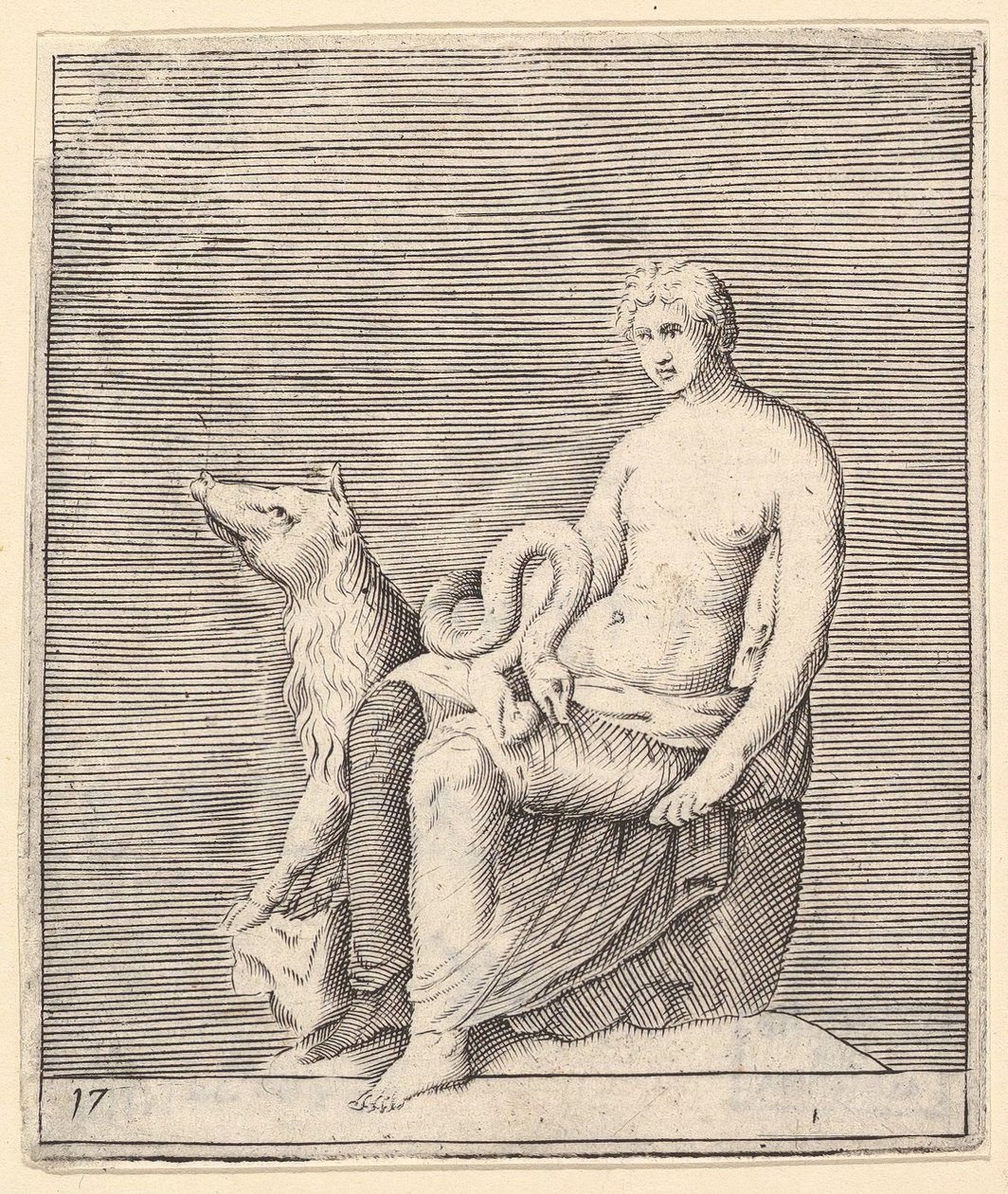 Figura com Porco e Serpente, publicada ca. 1599-1622. de Unbekannt