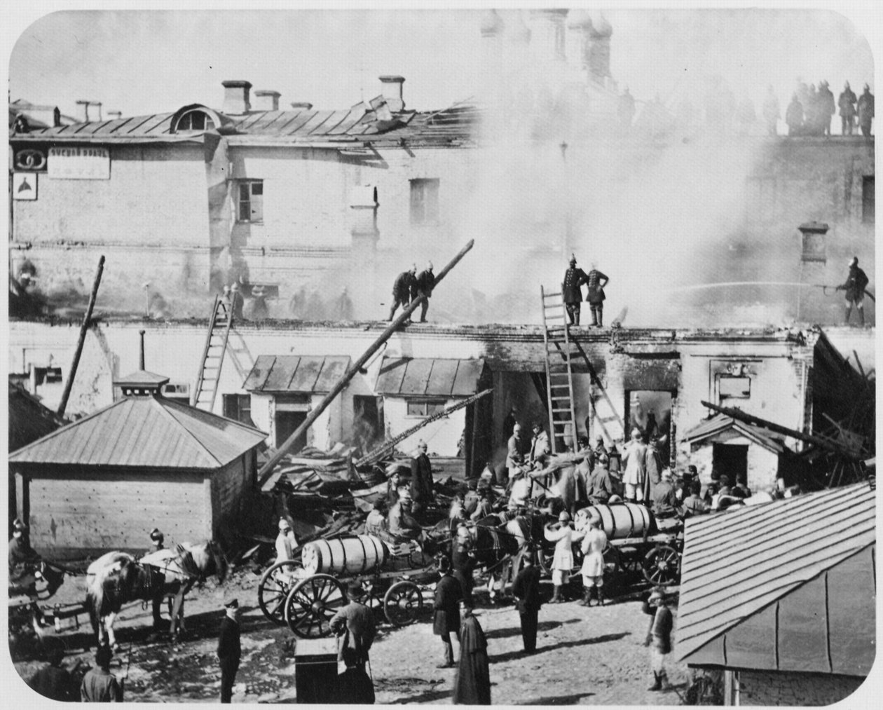 Fogo em Moscou, Rússia, 1872 de Unbekannt