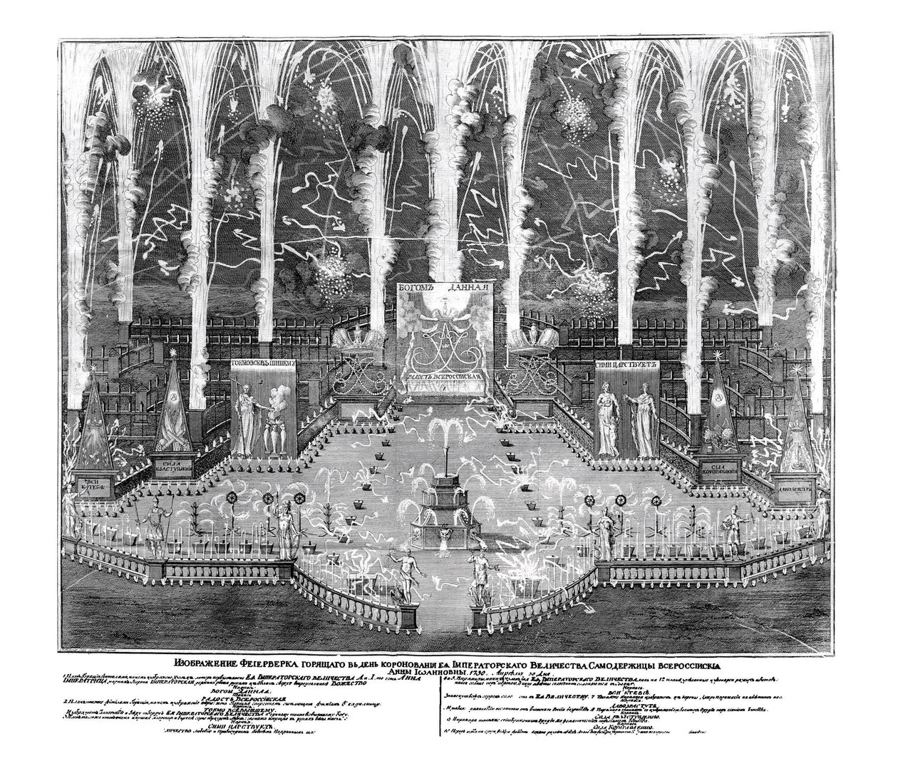 Fogos de artifício por ocasião da coroação de Anna Ioannovna em 30 de abril de 1730, 1730 de Unbekannt