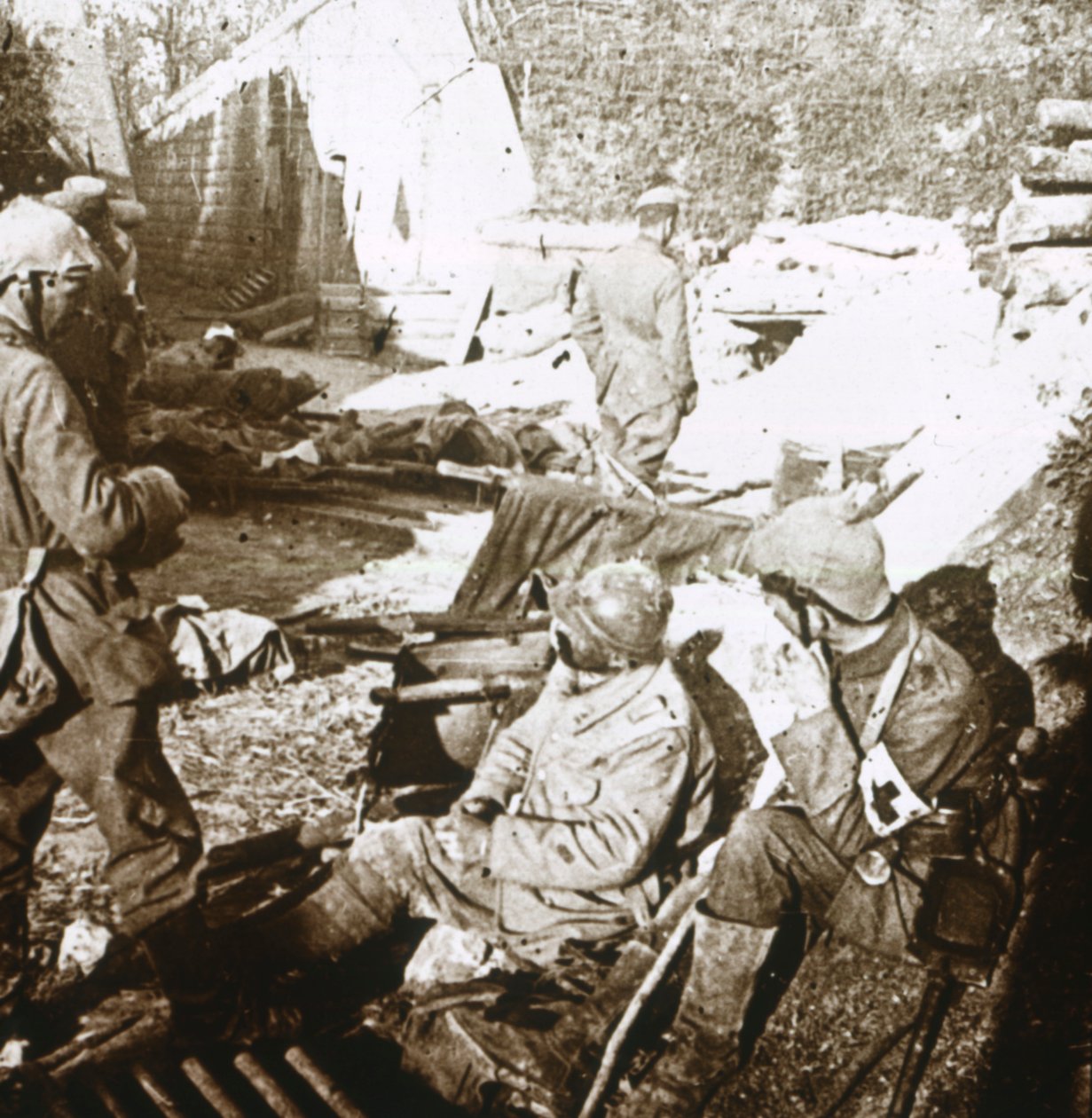 Posto de primeiros socorros, Verdun, norte da França, c1914-c1918 de Unbekannt