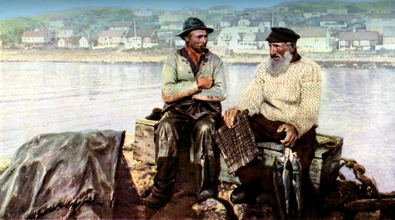 Pescadores, cidade piscatória de Molle, nos promontórios de Kullen no Kattegat, Suécia, c1923 de Unbekannt
