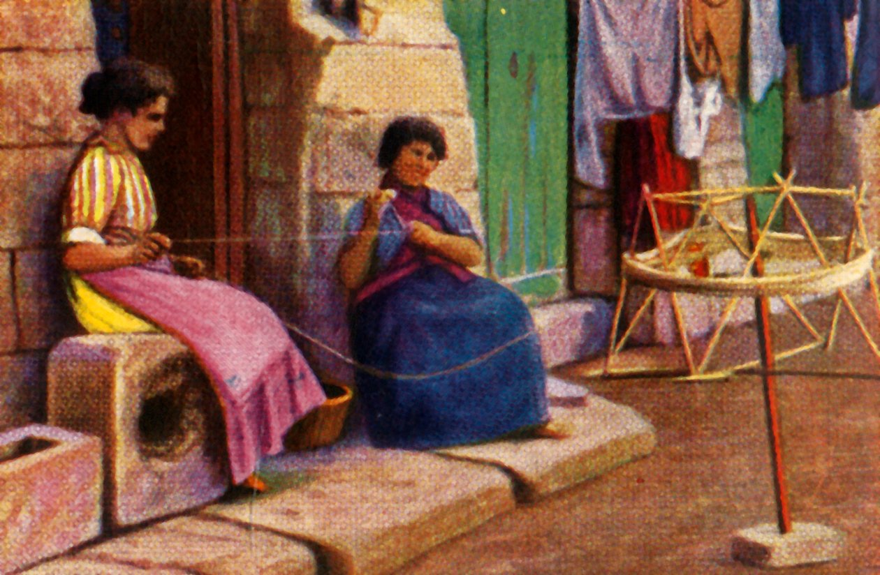 Pescadoras, enrolando o fio para redes, Malta, c1928. de Unbekannt