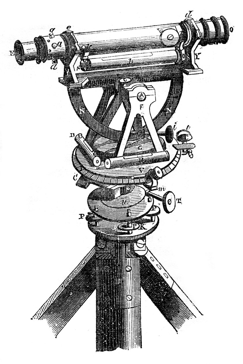 Teodolito de cinco polegadas, 1866 de Unbekannt