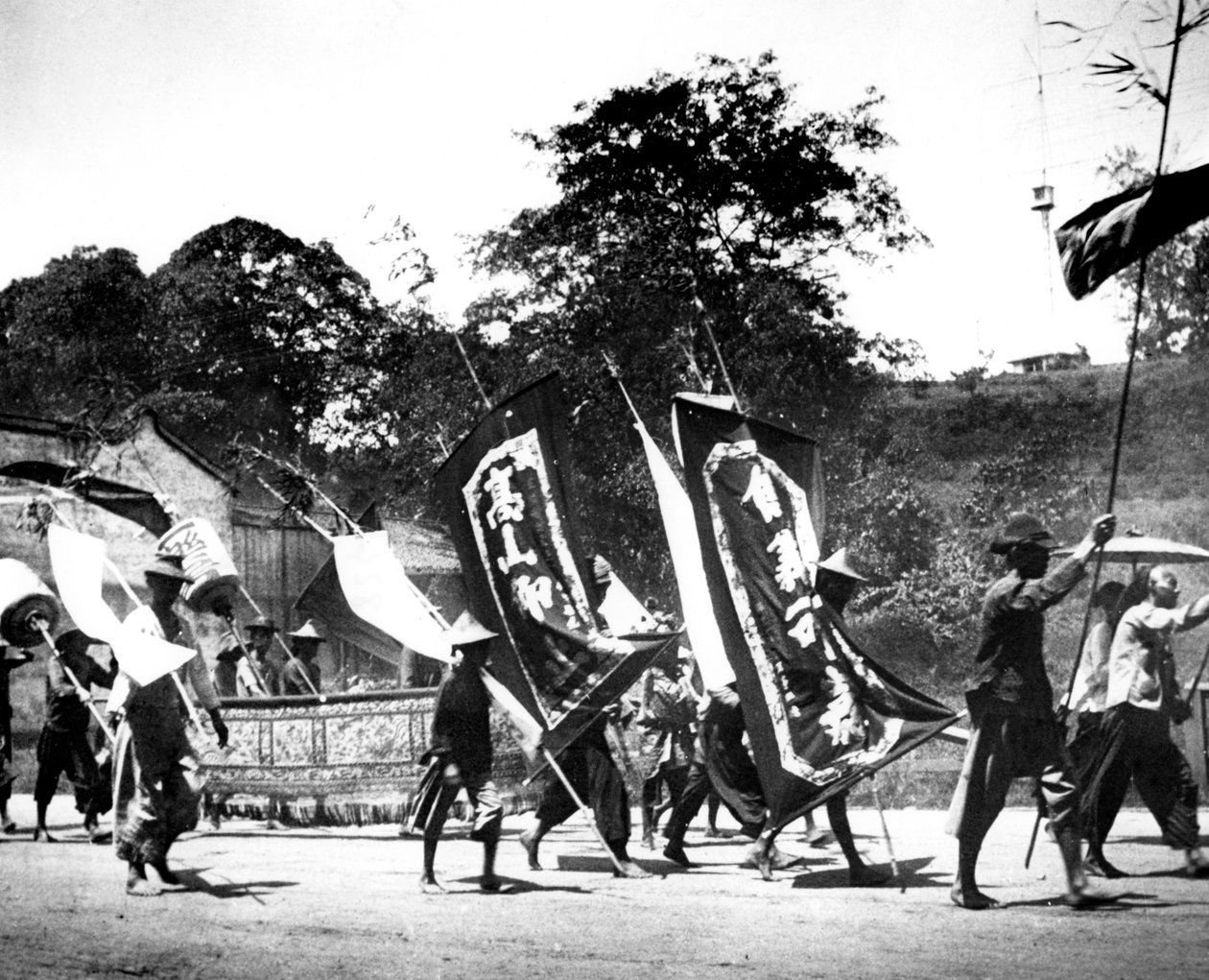 Portadores de bandeira, Singapura, 1900 de Unbekannt