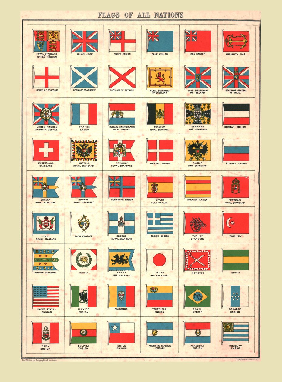 Bandeiras de todas as nações, 1902. de Unbekannt