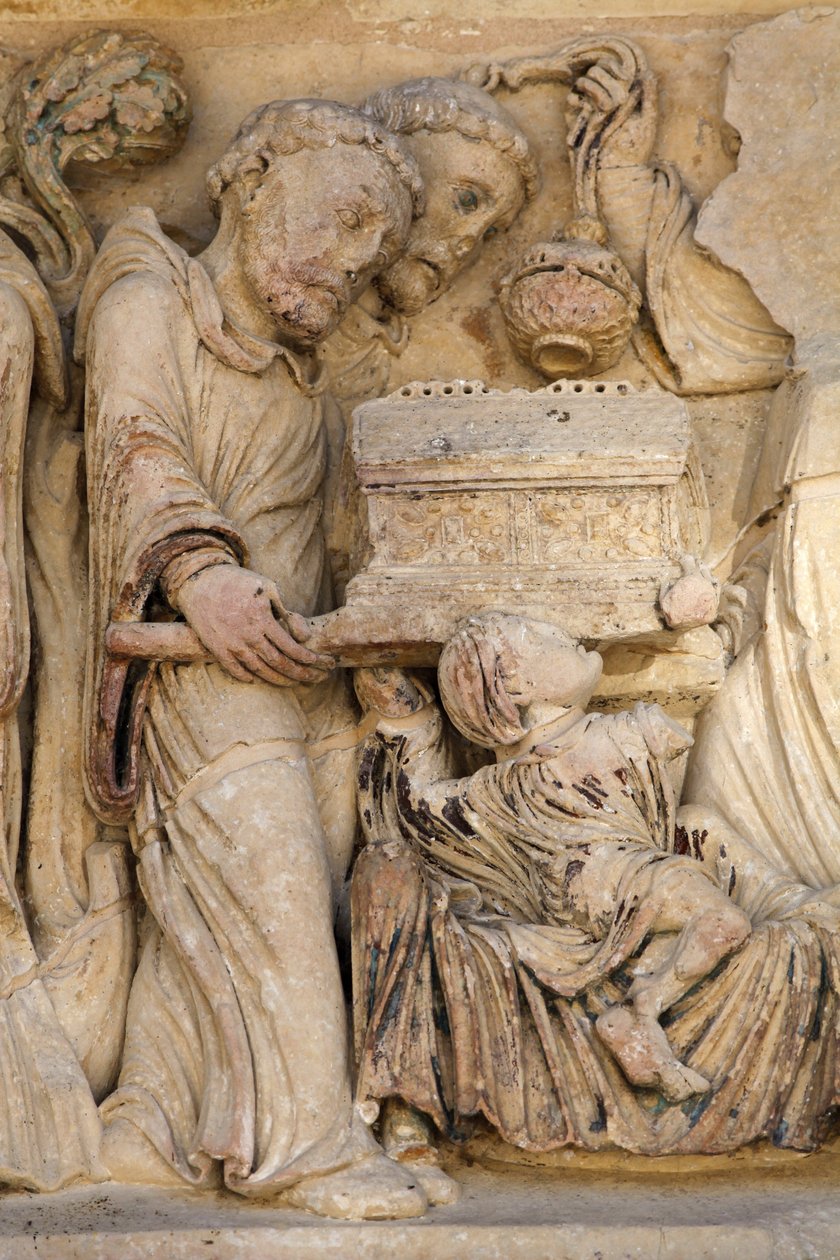 Basílica da abadia de Fleury escultura do portão norte : Saint Benedict