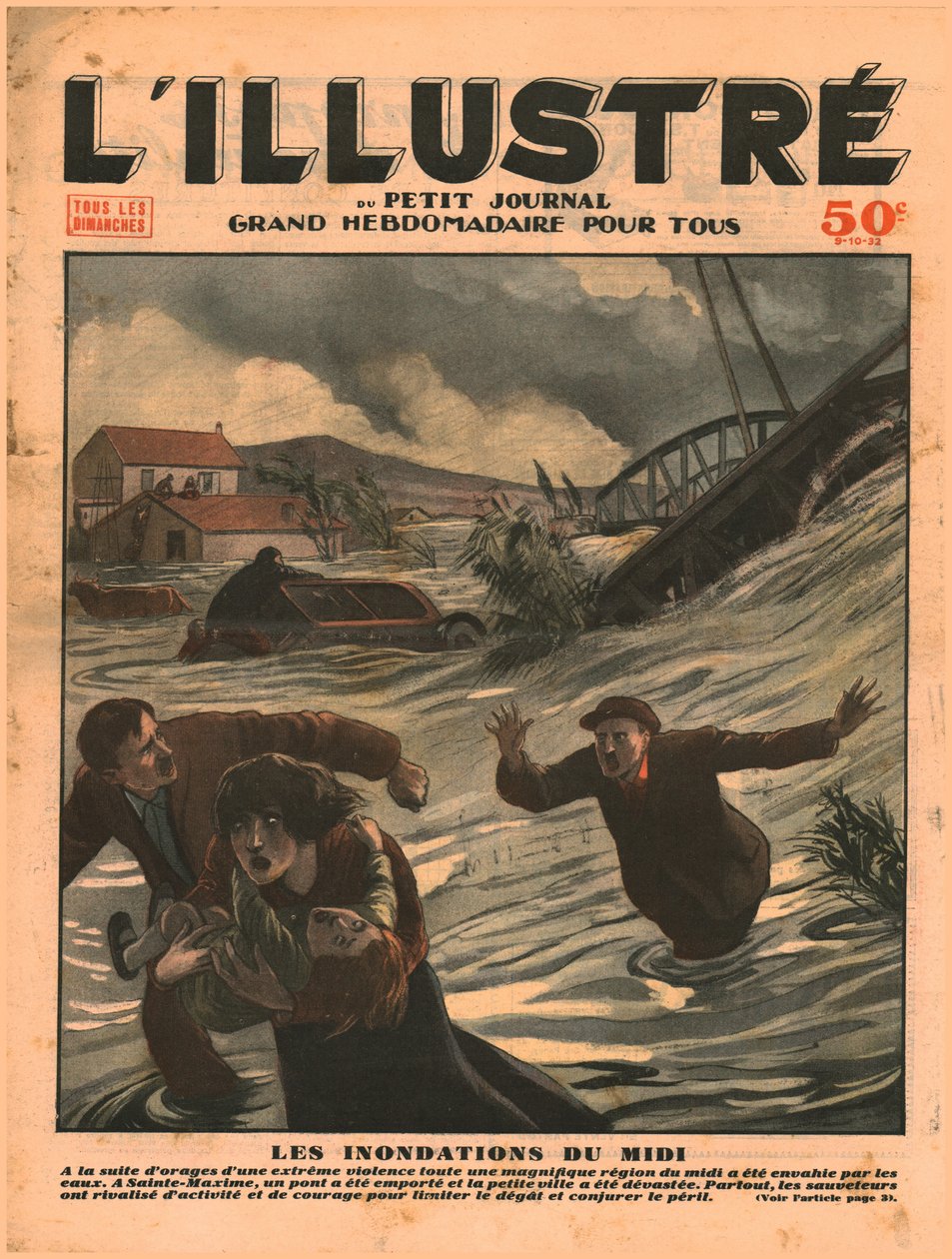 Inundações no sul da França, 1932. de Unbekannt
