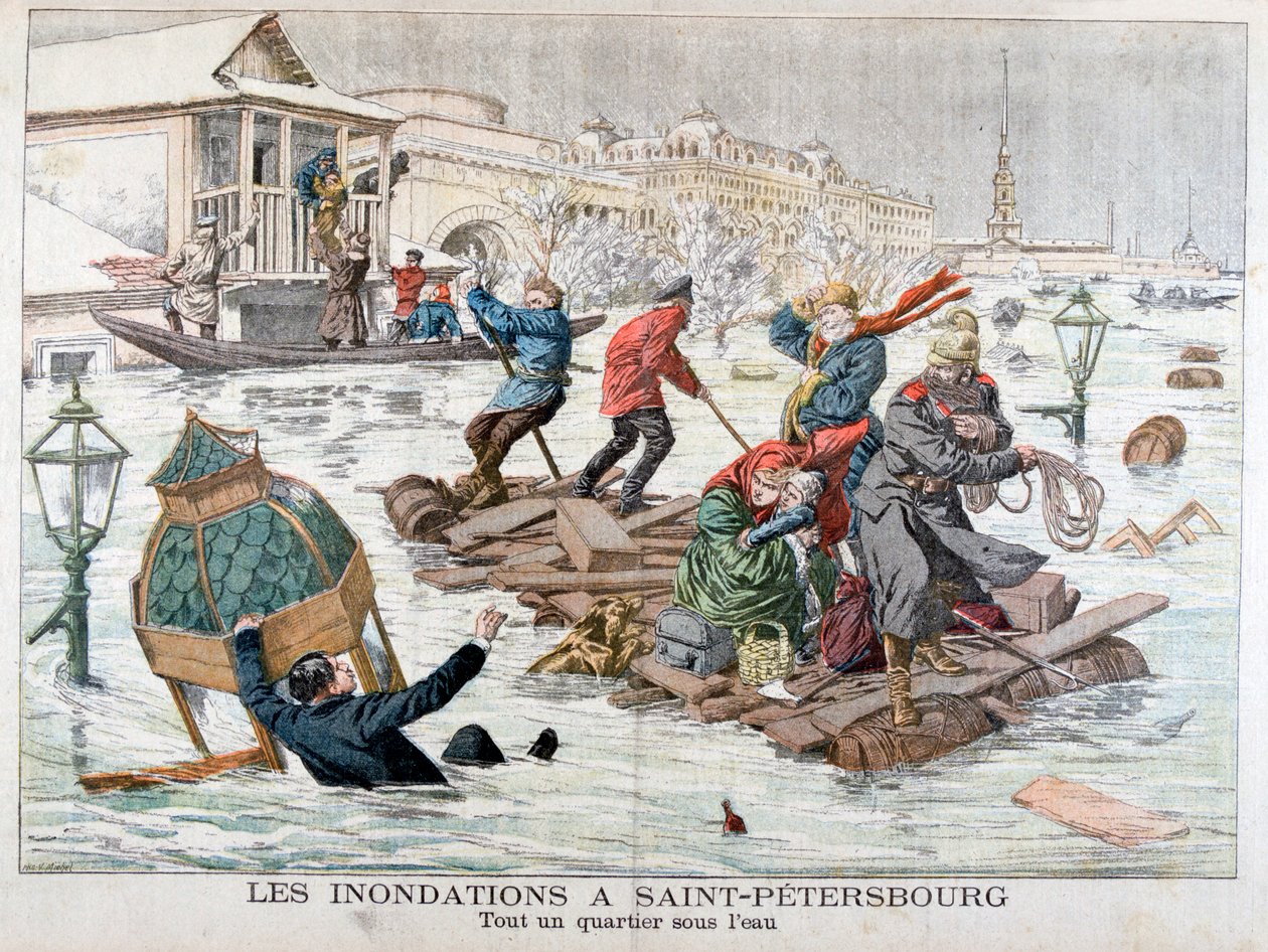 Inundações em São Petersburgo, Rússia, 1903 de Unbekannt