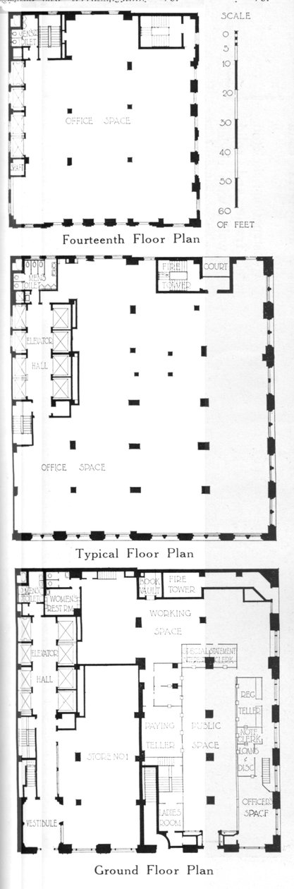 Plantas baixas, edifício Johns-Manville, Nova York, 1924 de Unbekannt