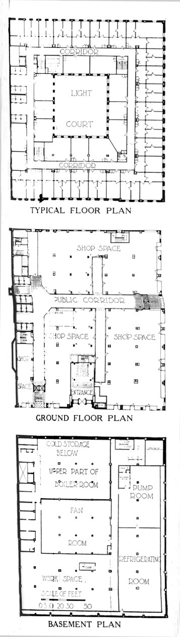 Plantas baixas, o edifício SW Straus & Co, Chicago, Illinois, 1924 de Unbekannt